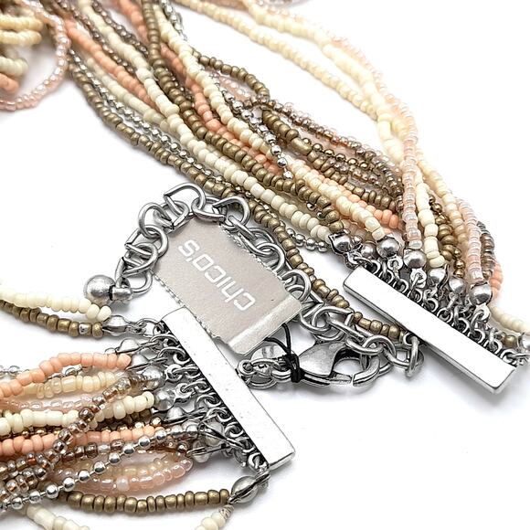 Chico's Glass Seed Bead Multi-strand Necklace, 43 In, 17 Strands, New With Tags - Picture 9 of 11